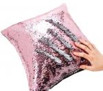 Подушка переводная из пайеток Magic Shine, розовое серебро, 40*40 см                             (tw-100007)