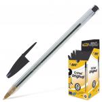 Ручка шариковая BIC Cristal, ЧЕРНАЯ, корпус прозрачный, узел 1мм, линия 0,32мм, 847897