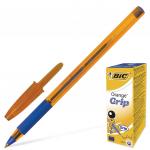 Ручка шариковая с грипом BIC Orange Grip, СИНЯЯ, корпус оранжевый, 0,8мм, линия 0,3мм, 811926