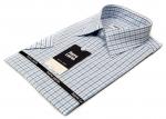 1094TSFK Приталенная мужская рубашка в клетку с коротким рукавом Slim Fit