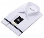 001ZTSF Белая мужская рубашка под запонку полуприталенная Slim Fit