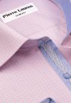 0147TESF Мужская рубашка Elegance Slim Fit в розовую клетку