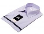 1152TSSFK Мужская рубашка в сиреневую полоску c коротким рукавом зауженная Super Slim Fit