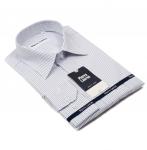 1141TCL Мужская рубашка белого цвета в серую полоску Classic