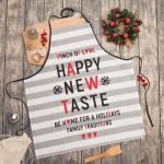 Фартук "Happy New Taste" 67х60 см,100% хл 160 г/м2, рогожка