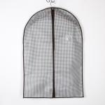 Чехол для одежды с ПВХ окном 90?60 см "Вилли", цвет бело-коричневый
