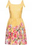 Платье в горошек с цветочным принтом