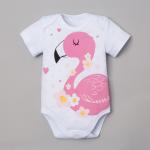 Боди Крошка Я "Baby Flamingo", белый, р.24, 68-74 см