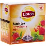 Lipton Strawberry Mint черный чай в пирамидках, 20 шт.