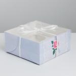 Коробка для капкейка «Нежность», 16х16х7.5 см