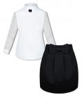 Школьный комплект для девочки с белой блузкой и юбкой с бантом 8212-78051