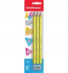 Чернографитный трехгранный карандаш ErichKrause® Jumbo ABC HB (в блистере 3шт.+ точилка Jumbo)