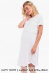 Ночная сорочка белая для беременных и кормящих