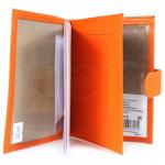 Обложка для авто+паспорт Premier-О-178 (5 внут карм,  двойная стенка)  натуральная кожа оранжевый флотер (330)  200268
