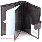 Обложка для авто+паспорт Premier-О-178 (5 внут карм,  двойная стенка)  натуральная кожа черный игуана (100)  133244