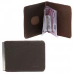 Зажим для купюр Premier-Z-2 (карман д/мелочи на кноп)  натуральная кожа коричнево-серый сафьян (555)  218596