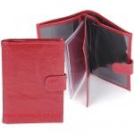 Обложка для авто+паспорт Premier-О-178 (5 внут карм,  двойная стенка)  натуральная кожа красный перламутр (136)  123640