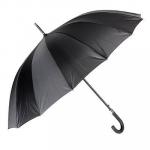 Зонт-трость мужской, металл, полиэстер, 16 спиц, 65см, черный, 2013B