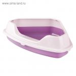 Туалет угловой "Барсик"с рамкой, 55,5 х 41,5 х 15 см, фиолетовый