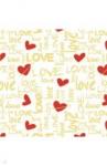 Бумага упаковочная Красно-золотая любовь (79459)