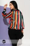 Атласная блуза с принтом в разноцветную полоску