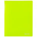 Папка на 2 кольцах BRAUBERG "Neon", 25мм, внутренний карман, неон. зеленая, до 170л, 0,7мм, 227456