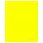 Папка на 2 кольцах BRAUBERG "Neon", 25мм, внутренний карман, неон. желтая, до 170л, 0,7мм, 227457