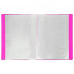 Папка 40 вкладышей BRAUBERG "Neon", 25мм, неоновая розовая, 700мкм, 227454