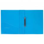 Папка на 2 кольцах BRAUBERG Диагональ, 25мм, внутренний карман, тонир. синяя, до 170л, 0,7мм, 227504
