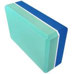 E29313-1 Йога блок полумягкий 2-х цветный (синий-бирюзовый) 223х150х76 мм., из вспененного ЭВА