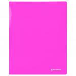 Папка с метал. скоросшивателем и внутр. карманом BRAUBERG "Neon", 16мм, розовая,до 100л,0,7мм,227466