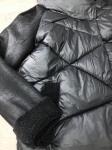 Комбинированное пальто дубленые рукава стойка ворот black LE