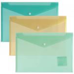 Папка-конверт с кнопкой ERICH KRAUSE "Style" А4,полупрозрачная, до 100л,180 мкм,паст асс-ти,42936