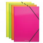 Папка на резинках ERICH KRAUSE "Glance Neon" А4, до 300 листов, 400 мкм, ассорти, 43052, 47197