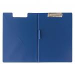 Папка-планшет BRAUBERG, А4 (340х240мм), с прижимом и крышкой, картон/ПВХ, РОССИЯ, синяя, 221489
