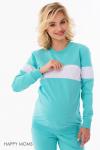 Спортивный бирюзовый свитер для беременных и кормящих