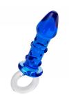 Анальная втулка Sexus Glass, стекло, синяя, 16 см, D 3,5 см