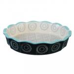 MILLIMI Форма для запекания и сервировки круглая, керамика, 22х4,5см, аквамарин