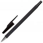 Ручка шариковая STAFF, ЧЕРНАЯ, корпус прорезиненный черный, узел 0,7мм, линия письма 0,35мм, 142398