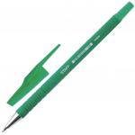 Ручка шариковая STAFF, ЗЕЛЕНАЯ, корпус прорезиненный зеленый, узел 0,7мм, линия письма 0,35мм,142400