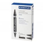 Маркер перманентный STAEDTLER двусторонний, КРАСНЫЙ, круглый 0,6мм / скошенный 1,5-4мм, 348B-2