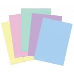 Цветная бумага А4 ТОНИРОВАННАЯ В МАССЕ, 20л. 5цв. (пастель), в пакете, BRAUBERG, 200х290мм, 128005