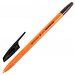 Ручка шариковая BRAUBERG X-333 Orange, ЧЕРНАЯ, корпус оранжевый, узел 0,7мм, линия 0,35мм, 142410