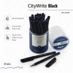 Ручка шариковая BRUNO VISCONTI CityWrite Black, СИНЯЯ, корпус черный, 1мм, линия 0,8мм, 20-0015