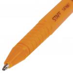 Ручка шариковая STAFF, СИНЯЯ, шестигранная, корпус оранжевый, узел 1мм, линия 0,5мм, BP104, 142661
