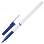 Ручка шариковая STAFF Офисная, СИНЯЯ, корпус белый, пишущий узел 0,7мм, линия письма 0,35мм, 142286