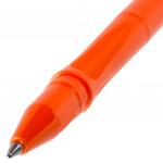 Ручка шариковая масляная BRAUBERG Flame, СИНЯЯ, корпус оранжевый, узел 1мм, линия 0,7мм, OBP102