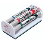 Набор для магнитно-маркерной доски (магнитный стиратель, 4 маркера), PENTEL (Япония) MAXIFLO, MWL5S