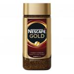 Кофе молотый в растворимом NESCAFE (Нескафе) "Gold", сублимированный, 190г, стеклянная банка