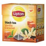Чай LIPTON "Vanilla Caramel", черный с ванилью и карамелью, 20 пирамидок по 2г, 65415415